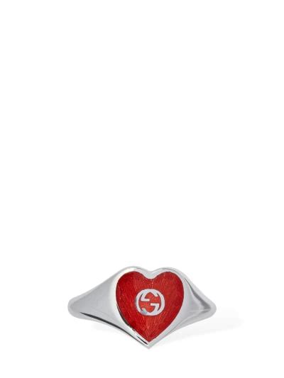 Anello gg heart smaltato 